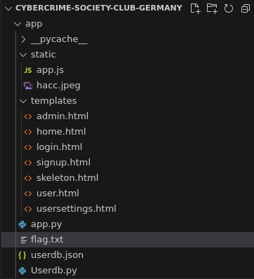 file structure of the challenge source code